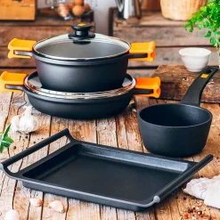 Batería de cocina 6 piezas Efficient con parrilla