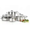 Batería de cocina 9 piezas con rustidera acero inoxidable sin antiadhe