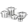 Batería de cocina 9 piezas acero inoxidable sin antiadherente Profesio