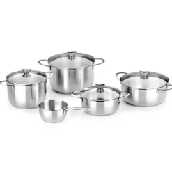 Batería de cocina 9 piezas acero inoxidable sin antiadherente Ancora