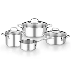 Batería de cocina 7 piezas acero inoxidable sin antiadherente Eterna