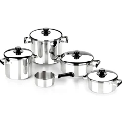 Batería de cocina 9 piezas acero inoxidable sin antiadherente Terminox