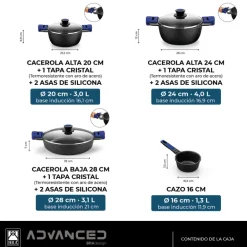 Batería de cocina 7 piezas Advanced