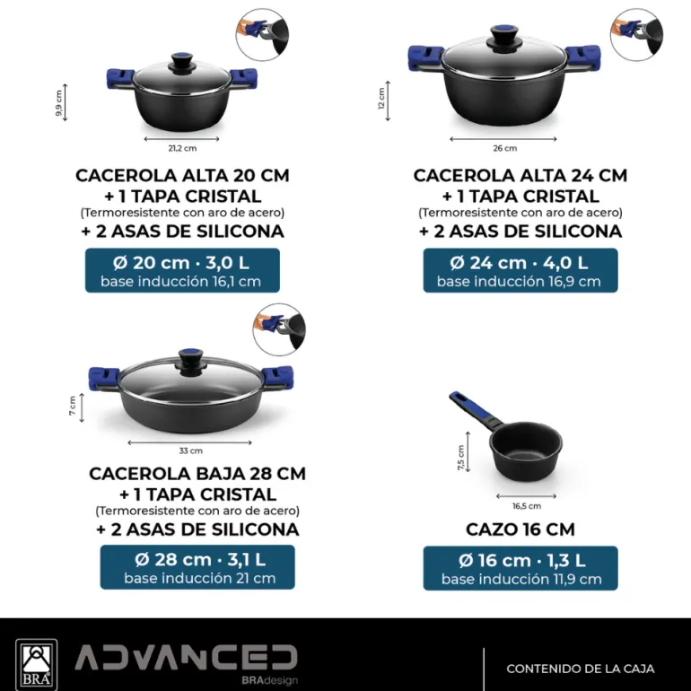 Batería de cocina 7 piezas Advanced