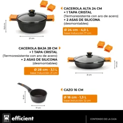 Batería de cocina 5 piezas Efficient