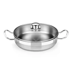 Batería de cocina 9 piezas con rustidera acero inoxidable sin antiadhe