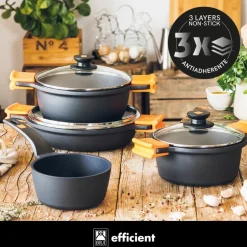 Batería de cocina 7 piezas Efficient