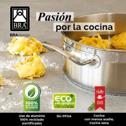 Batería de cocina 9 piezas acero inoxidable sin antiadherente Profesio