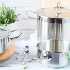 Batería de cocina 9 piezas acero inoxidable sin antiadherente Profesio