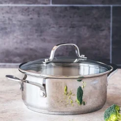 Batería de cocina 7 piezas acero inoxidable sin antiadherente Eterna