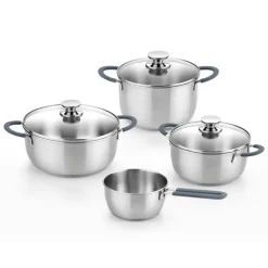 Bateria de cocina 7 piezas acero inoxidable sin antiadherente Master B