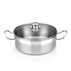 Cacerola con tapa de cristal acero inoxidable sin antiadherente Profes