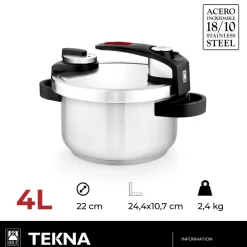 Olla a presión acero inoxidable Tekna