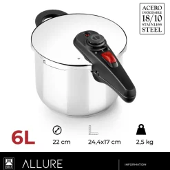 Olla a presión acero inoxidable Allure