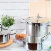 Olla acero inoxidable sin antiadherente con tapa Profesional