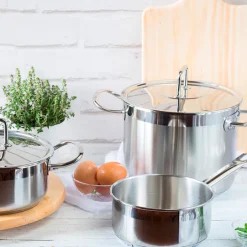 Olla acero inoxidable sin antiadherente con tapa Profesional