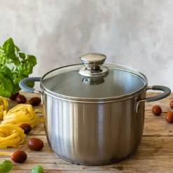 Olla con tapa acero inoxidable sin antiadherente Master