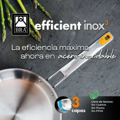 Sartén de acero inoxidable sin antiadherente Efficient Inox