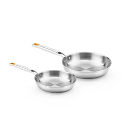 Set de 2 sartenes acero inoxidable sin antidherente Efficient Inox