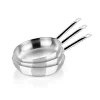 Set de 3 sartenes acero inoxidable sin antiadherente sin antiadherente Profesional
