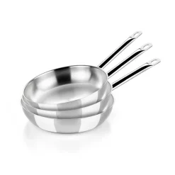 Set de 3 sartenes acero inoxidable sin antiadherente sin antiadherente Profesional