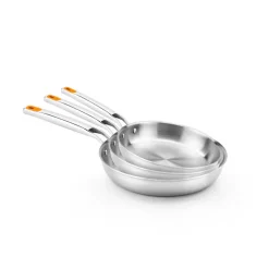 Set de 3 sartenes acero inoxidable sin antiadherente Efficient Inox