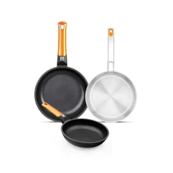 Set de 2 sartenes Efficient Orange y sartén Efficient Inox