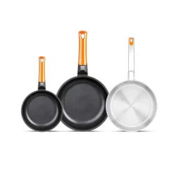 Set de 2 sartenes Efficient Orange y sartén Efficient Inox